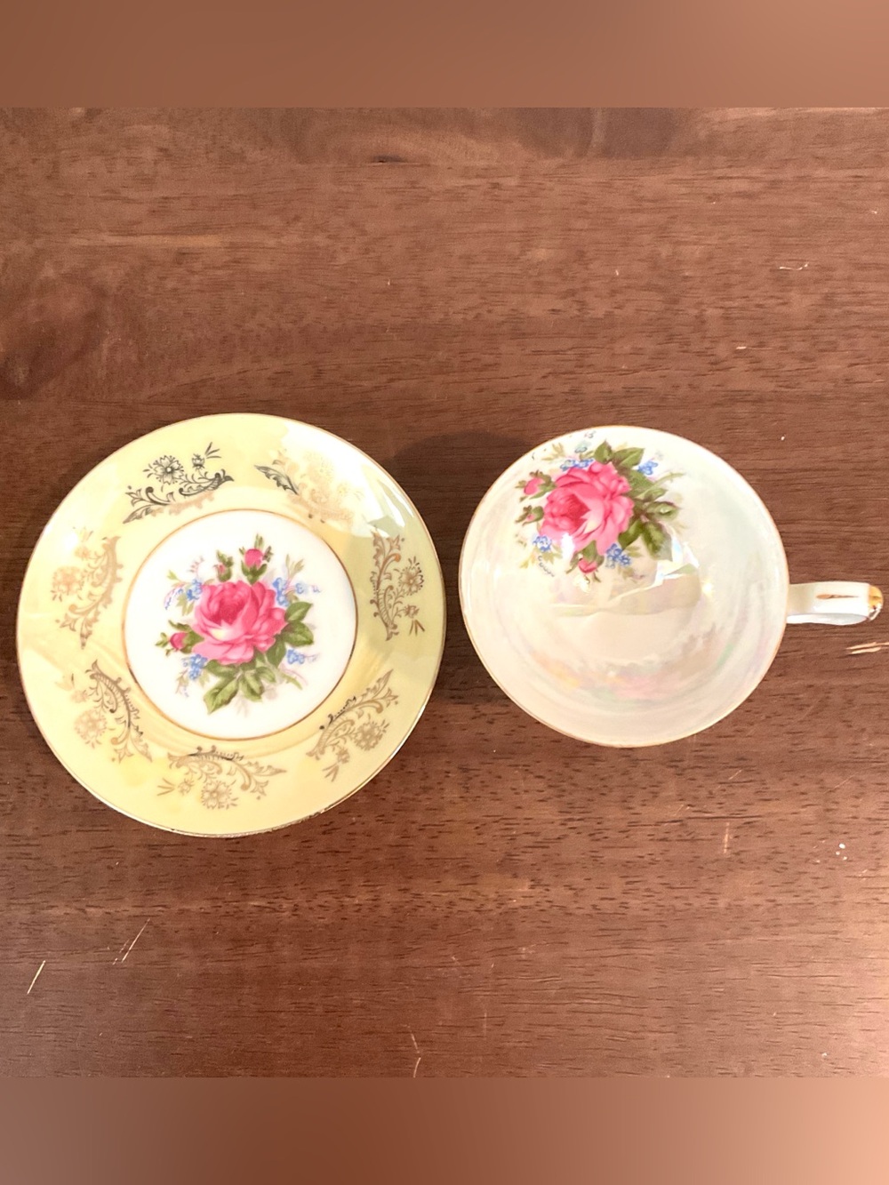 Vintage Royal Halsey Very Fine Footed Tea Cup & Saucer Set 1950’s - 1960’s